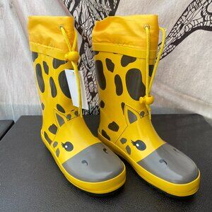 Muddy Puddles Giraffe Rain Boots - Yellow & Brown - US Size 2